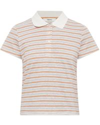 FRAME - Striped Short-Sleeve Polo Shirt - Lyst