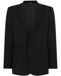 Dolce & Gabbana - Blazer con apliques de strass - Lyst