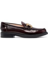 Tod's - Patent Leather Logo-Plaque Loafers - Lyst
