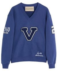 Valentino Garavani - Embroidered Cotton Sweatshirt - Lyst
