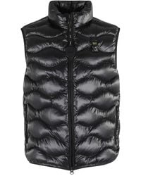 Blauer - Quilted-Wave Gilet - Lyst