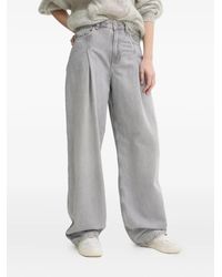BOSS - Pleated Wide-Leg Jeans - Lyst