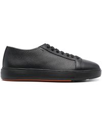 Santoni - Leather Low-top Sneakers - Lyst