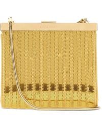 Alberta Ferretti - Ribbed-Knit Chain-Strap Shoulder Bag - Lyst