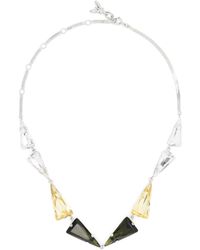 Patrizia Pepe - Geometric Crystal-chain Necklace - Lyst