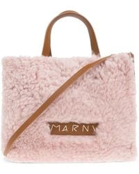 Marni - Tote Bag mit Faux Fur-Besatz - Lyst