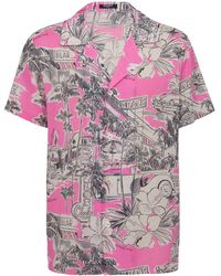 Balmain - Miami Print Silk Camp Shirt - Lyst