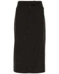 LE SULLY STUDIO - Zip-Detail Flannel Midi Skirt - Lyst