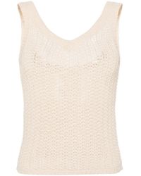 Max Mara - Ghiro Geribbelde Top Met Ronde Hals - Lyst