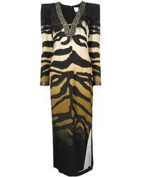 Camilla - Padded-shoulder Tiger-print Dress - Lyst