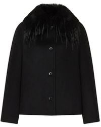 Loulou de Saison - Rafe Detachable Faux-Fur Collar Jacket - Lyst