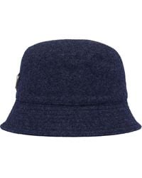 Prada - Logo Plaque Wool Bucket Hat - Lyst