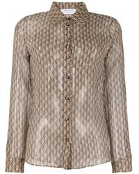 Marine Serre - Moon Diamond シルクシャツ - Lyst