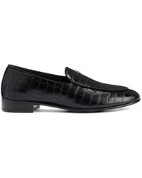 Giuseppe Zanotti - Crocodile Metal Logo Loafers - Lyst
