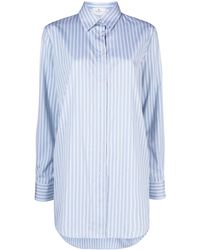 Etro - Embroidered-logo Striped Shirt - Lyst