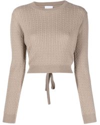 Patou - Cable-knit Rear-tie Cropped Jumper - Lyst