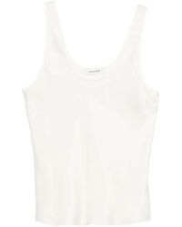 Anine Bing - Zijden Top Met Diepe Ronde Hals - Lyst
