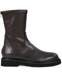 Guglielmo Rotta - Rear Zip-Fastening Leather Ankle Boots - Lyst
