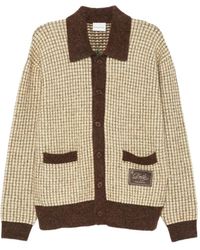 Drole de Monsieur - Waffle-Knit Logo-Patch Cardigan - Lyst