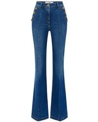 Elisabetta Franchi - Flared Leg Denim Jeans - Lyst