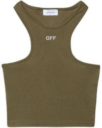 Off-White c/o Virgil Abloh - Logo-Embroidered Ribbed Tank Top - Lyst