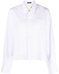 R13 - Long-sleeve Cropped Shirt - Lyst