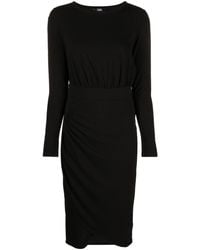 Karl Lagerfeld - Logo-embroidered Long-sleeve Jersey Dress - Lyst