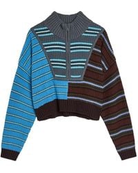 STAUD - Pull Rayé Hampton À Fermeture Zippée - Lyst