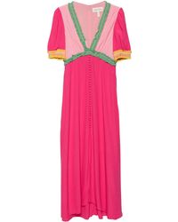 Saloni - Lea Colour-block Maxi Dress - Lyst