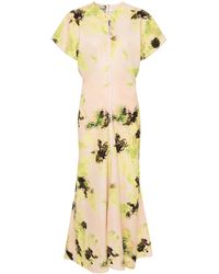 Victoria Beckham - Vestido Midi Floral - Lyst