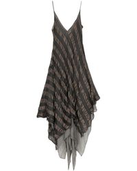 Marc Le Bihan - Striped Asymmetric Midi Dress - Lyst