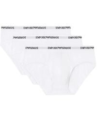 Emporio Armani - Logo-Detailed Briefs (Pack Of Three) - Lyst