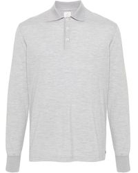Eleventy - Mélange Long-sleeve Polo Shirt - Lyst