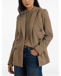 Ralph Lauren - Double-Breasted Checked Blazer - Lyst