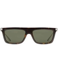 Gucci - Tortoiseshell-Effect Rectangle-Frame Sunglasses - Lyst