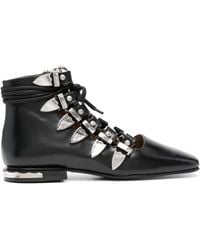Toga - Lace-Up Leather Ankle Boots - Lyst