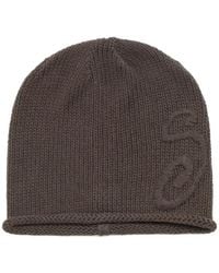 Stussy - Embroidered-Logo Knitted Beanie Hat - Lyst