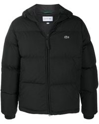 lacoste puffer jacket black