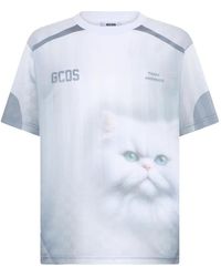 Gcds - T-Shirt Mit Katzen-Print - Lyst