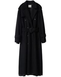 Miu Miu - Double-breasted Velour Trench Coat - Lyst