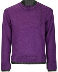 Sacai - Double-Ribbed Wool Knit Sweater - Lyst