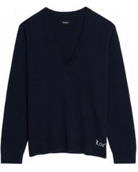 Zadig & Voltaire - Swyny V-Neck Embroidered Sweater - Lyst