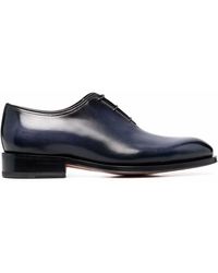 Santoni - Lace-Up Leather Derby Shoes - Lyst