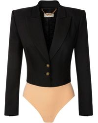 Elisabetta Franchi - Long-Sleeve Blazer Bodysuit - Lyst