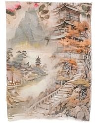 D'Aniello - Frayed-Edges Printed Scarf - Lyst