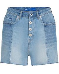KARL LAGERFELD - High-Rise Denim Shorts - Lyst