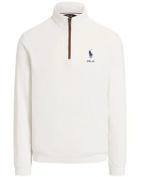 Ralph Lauren - Quarter-Zip Logo-Embroidered Sweatshirt - Lyst