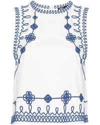 Maje - Clover-embroidered Cotton-blend Tank Top - Lyst