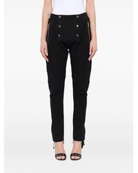 Balmain - Pantalones Con Detalle De Botones Y Bolsillo Con Cremallera - Lyst