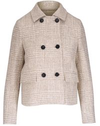 Kiton - Checked Double-Breasted Jacket - Lyst